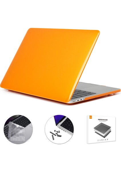 Ab Sürümü 3'ü 1 Arada Kristal Dizüstü Bilgisayar Kapağı MacBook A2442 Için Set Turuncu (Yurt Dışından)