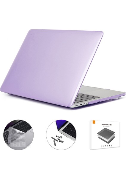 Ab Sürümü 3'ü 1 Arada Kristal Dizüstü Bilgisayar Kapağı MacBook A2442 Için Set Mor (Yurt Dışından)