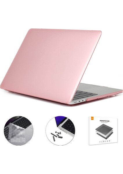 Ab Versiyonu 3'ü 1 Arada Kristal Dizüstü Bilgisayar Kapağı MacBook A2485 Için Set Pembe (Yurt Dışından)