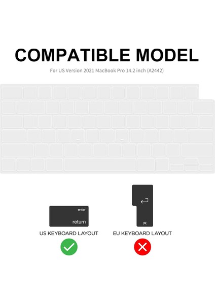 MacBook A2442 Için Abd Versiyonu 3'ü 1 Arada Kristal Laptop Kapağı Seti Şeffaf (Yurt Dışından)