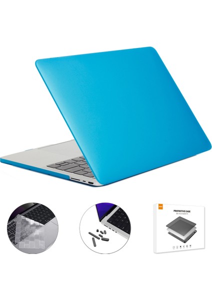 Abd Versiyonu 3'ü 1 Arada Mat Dizüstü Bilgisayar Kapağı MacBook A2485 Için Set Açık Mavi (Yurt Dışından)