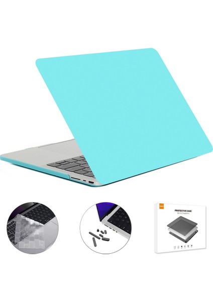 Abd Versiyonu 3'ü 1 Arada Mat Dizüstü Bilgisayar Kapağı MacBook A2485 Için Set Cyan (Yurt Dışından)