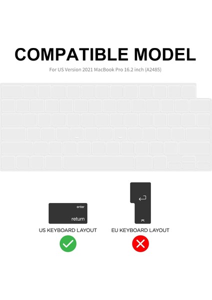 Abd Versiyonu 3'ü 1 Arada Mat Dizüstü Bilgisayar Kapağı MacBook A2485 Için Set Cyan (Yurt Dışından)