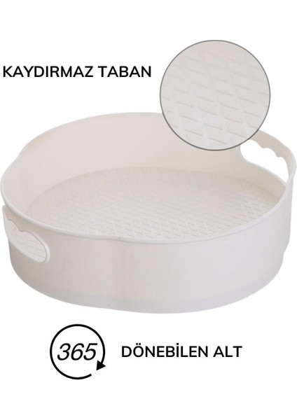 Yuvarlak Tepsi Formlu Mekanizmalı 360 Derece Dönebilen Servis ve Sunum Organizer Tablası fiyatları