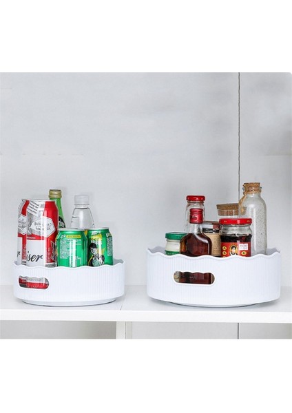 Yuvarlak Tepsi Formlu Mekanizmalı 360 Derece Dönebilen Servis ve Sunum Organizer Tablası indirimleri