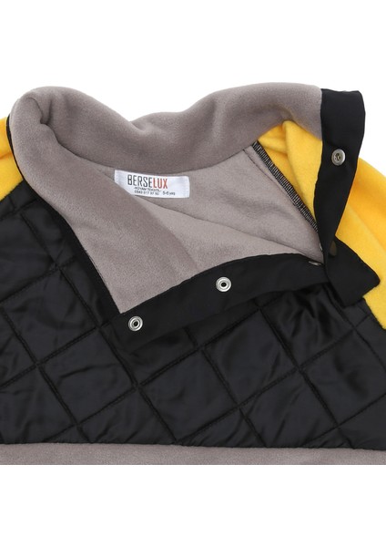 Dağcı Omuzdan Çıtçıtlı Kapitoneli Kız-Erkek Unisex Çocuk Polar Sweatshirt Gri, Sarı, Siyah 1-8 Yaş.