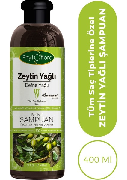 Tuzsuz Tüm Saç Tiplerine Özel Zeytinyağlı Bitkisel Şampuan 400 ml