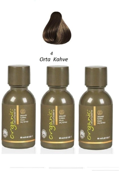4 Orta Kahve Saç Boyası 60 Ml X 3 Adet