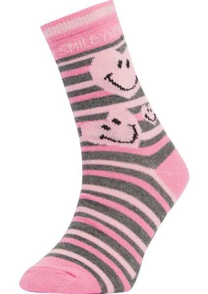 Kız Çocuk SmileyWorld Lisanslı Pamuklu 2'li Uzun Çorap V7442A621AU
