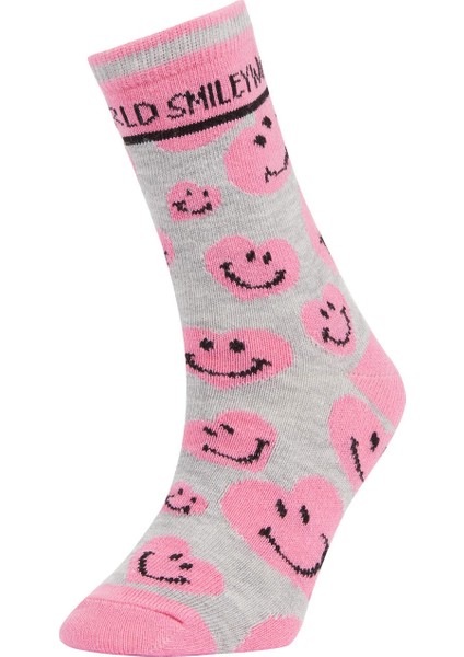Kız Çocuk SmileyWorld Lisanslı Pamuklu 2'li Uzun Çorap V7442A621AU