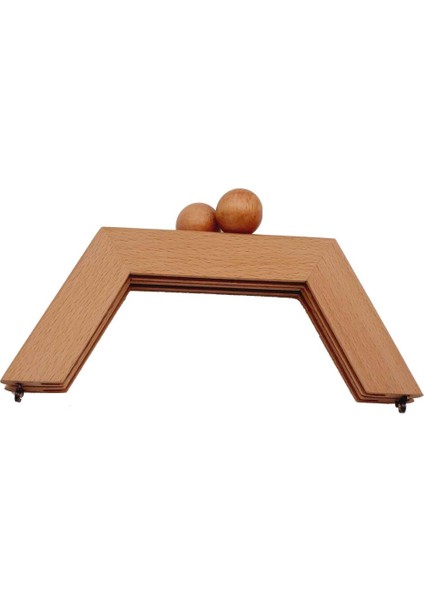 21 cm Ahşap Çanta Bursu Piramit Açık Ahşap Renk