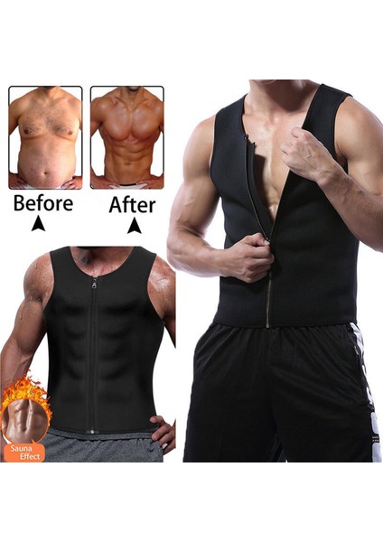 Erkekler Fermuar Auna Yiyecek Trainer Yelek Neopren Yoga Termal Vücut Haper S (Yurt Dışından)