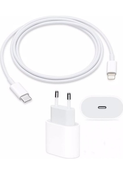 Apple iPhone Uyumlu Hızlı Şarj Aleti Seti 20W Usbc+Kablo