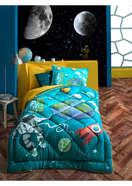 Uyku Seti Tek Kişilik Little Astronaut Turkuaz