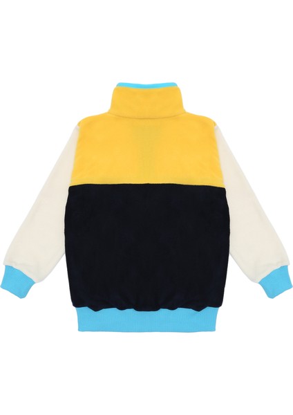 Kanarya Tam Boy Fermuarlı Yarım Balıkçı Yaka, Cepli Unisex Kız-Erkek Çocuk Polar Sweatshirt, Sarı, Lacivert, Beyaz 1-8 Yaş fiyatları
