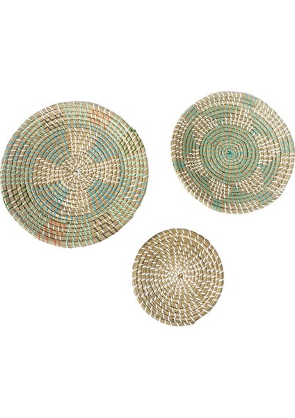3x Doğal Duvar Sepeti Dekor Yatak Odası Rustik Duvar Asılı Sanat Siyah Sarı (Yurt Dışından)