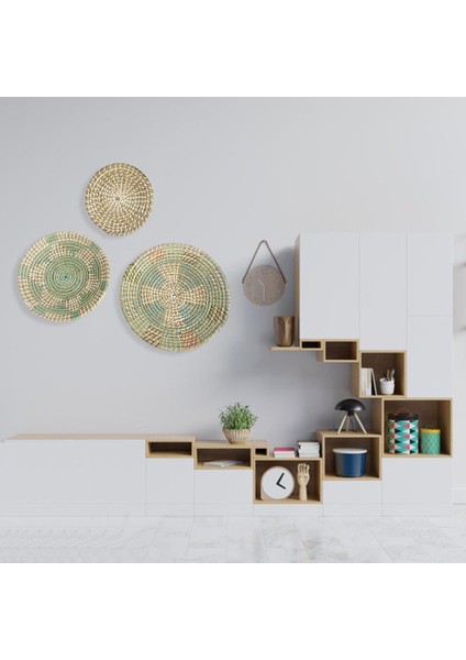 3x Doğal Duvar Sepeti Dekor Yatak Odası Rustik Duvar Asılı Sanat Siyah Sarı (Yurt Dışından) modelleri