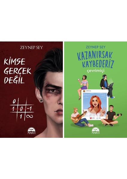 Kimse Gerçek Değil - Kazanırsak Kaybederiz Çevrimiçi (Ciltli) - 2 Kitap - Zeynep Sey