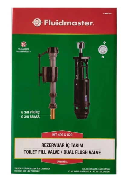 Rezervuar Iç Takım Kıt 400 & 820 K-400E-029
FLUIDMASTER