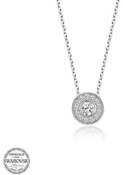 Swarovski Taşlı Gümüş Çember Tektaş Kadın Kolye