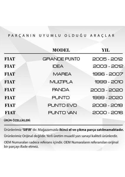 Alpha Auto Part Fiat Doblo, Ducato, 500, Punto Için Şamandıra Kapağı