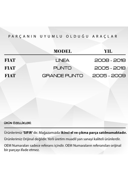 Alpha Auto Part Fiat Linea, Punto, Grande Punto Için Iç Açma Kolu - Sol -