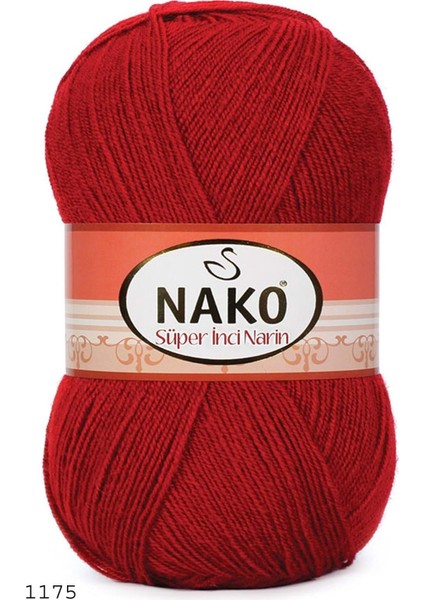 Süper Inci Narin El Örgü Ipi 100 gr 01175 Koyu Kırmızı