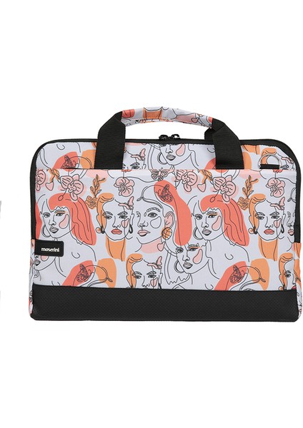 13'' 13.3'' Taban Korumalı, Omuz Askılı Desenli Macbook Çantası - Sirius Turuncu