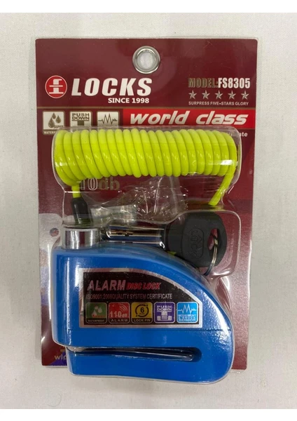 World Class Locks 110 Db Mavi  Alarmlı Disk Kilidi