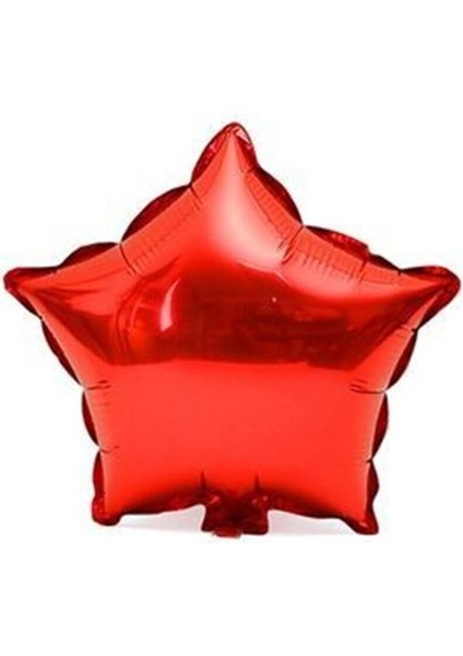 Kırmızı Renk Parlak Yıldız Şekil Folyo Balon 18 Inç 1 Adet