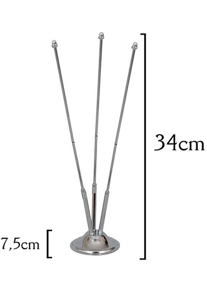 Masaüstü Sağlık Bakanlığı Bayrağı Türk Bayrağı Üçlü Krom Direk Masa Bayrak Seti