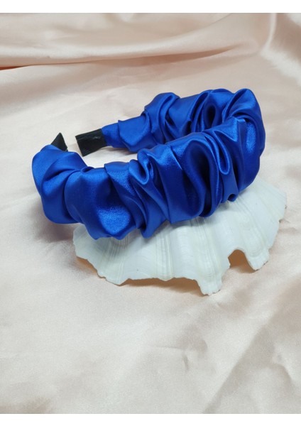 358 - Saten Büzgülü Scrunchie Taç, Günlük Taç,