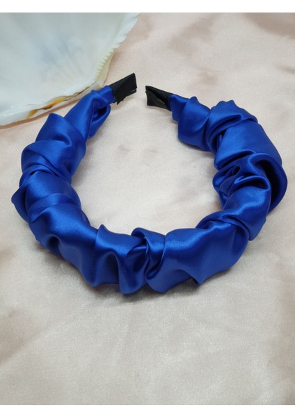 358 - Saten Büzgülü Scrunchie Taç, Günlük Taç,