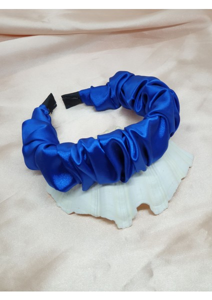 358 - Saten Büzgülü Scrunchie Taç, Günlük Taç,