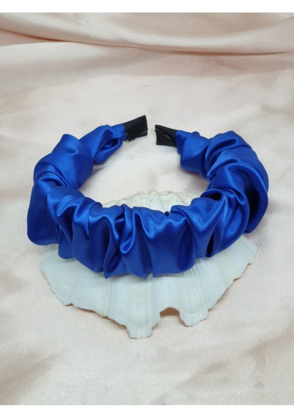 358 - Saten Büzgülü Scrunchie Taç, Günlük Taç,