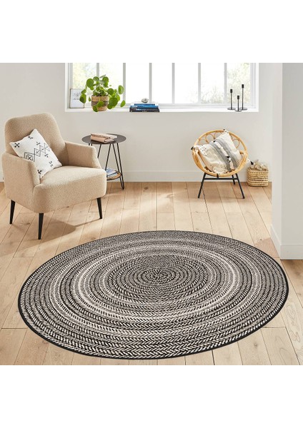 Dijital Baskı Yıkanabilir Kaymaz Taban Yuvarlak Halı Rvg7003160