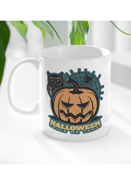 Gift Halloween Tasarımlı Beyaz Kupa Bardak-2