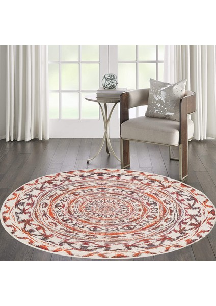 Dijital Baskı Yıkanabilir Kaymaz Taban Yuvarlak Halı Rvg7043160