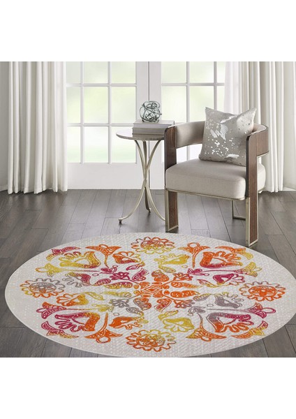 Dijital Baskı Yıkanabilir Kaymaz Taban Yuvarlak Halı Rvg7047160