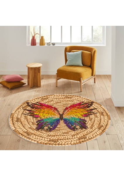 Dijital Baskı Yıkanabilir Kaymaz Taban Yuvarlak Halı Rvg7062-Sd331-160