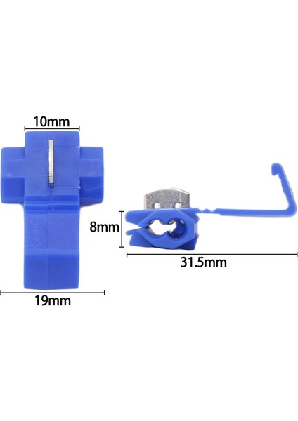 Hızlı Kablo Ekleme Aparatı Konnektör Klips Klemens Mavi 25 Adet