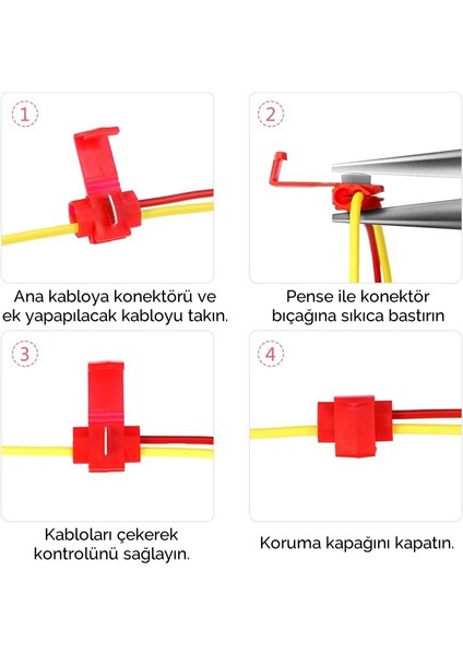 Hızlı Kablo Ekleme Aparatı Konnektör Klips Klemens Mavi 25 Adet