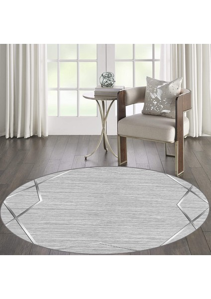 Dijital Baskı Yıkanabilir Kaymaz Taban Yuvarlak Halı Rvg7114160