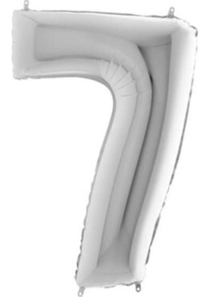 Gümüş Renk 7 Rakam Folyo Balon 40 Inç 100 cm