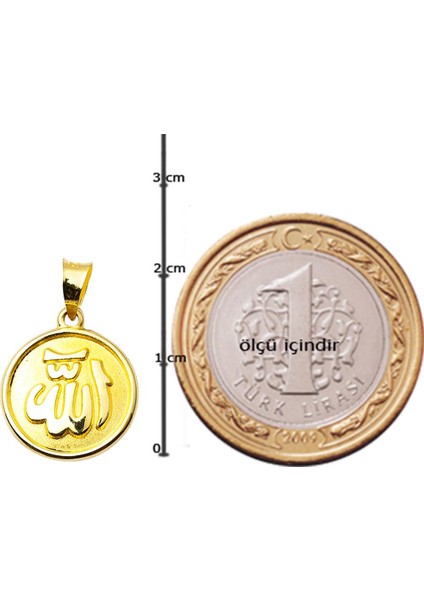 Allah Yazılı 14 Ayar Altın Kolye Ucu