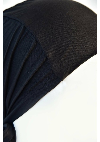 Dikişsiz Düz Penye Bone Siyah