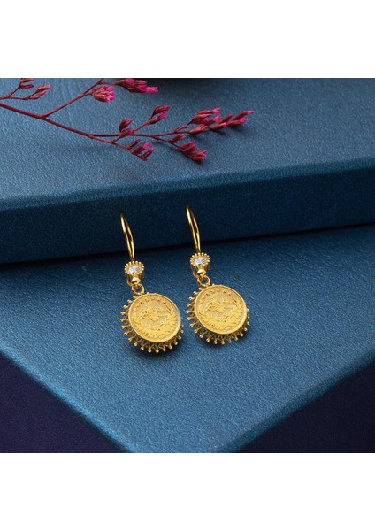 Tuğralı Altın Sarkaç Küpe modelleri