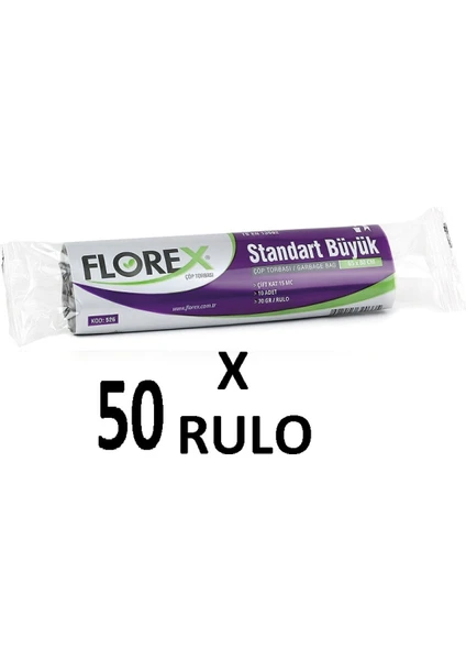 Standart Büyük Boy Siyah Çöp Poşeti x 50 Rulo