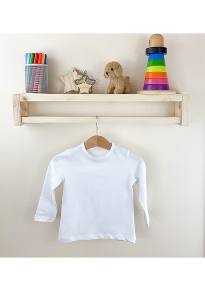 Beyaz Uzun Kollu Pamuklu Bebek Tişört fiyatları