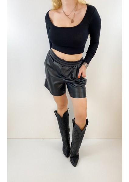 Siyah Kaşkorse Crop Body